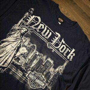 Vintage 2000s Harley Davidson NYC Graphic T-Shirt XL Motorcycle Y2K